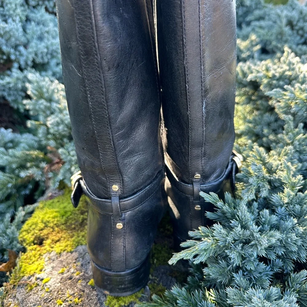 TORY BURCH | Black Marlene Leather Riding Motorcycle Boot 9.5 EUC